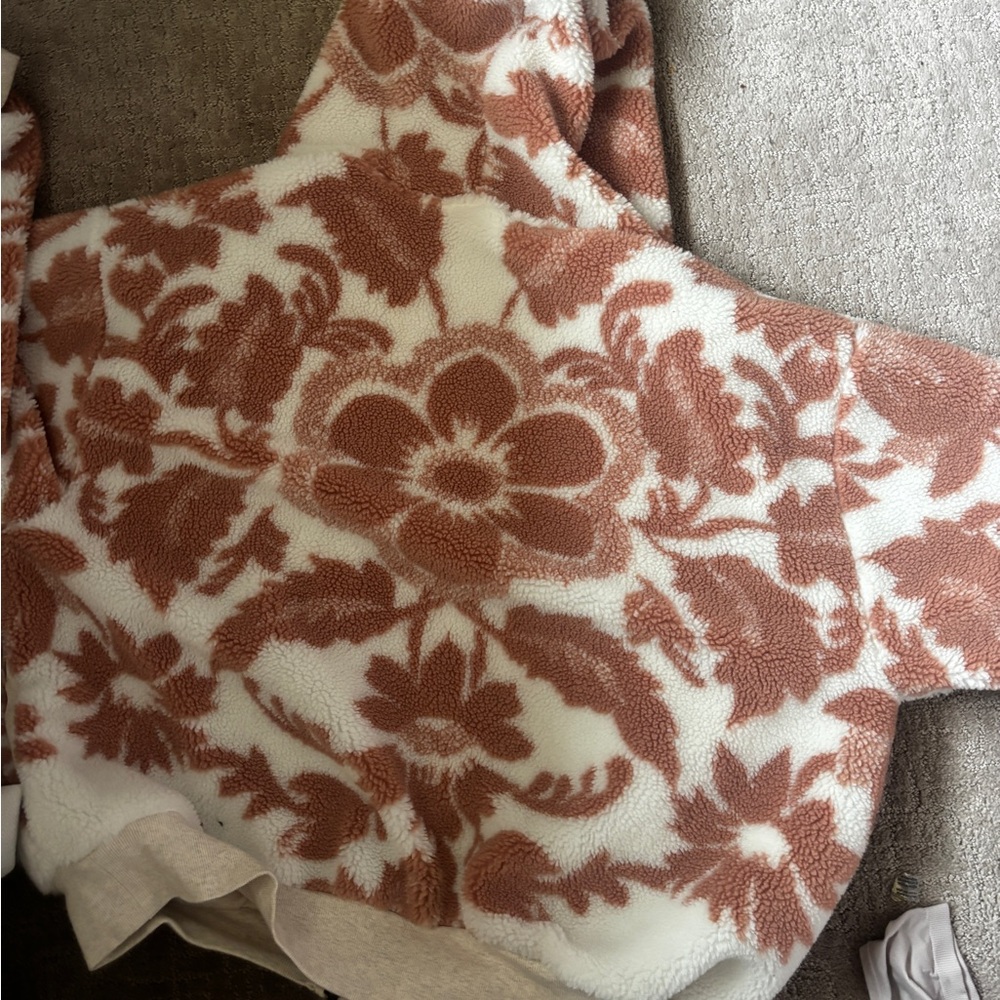 Free people flower print zip up